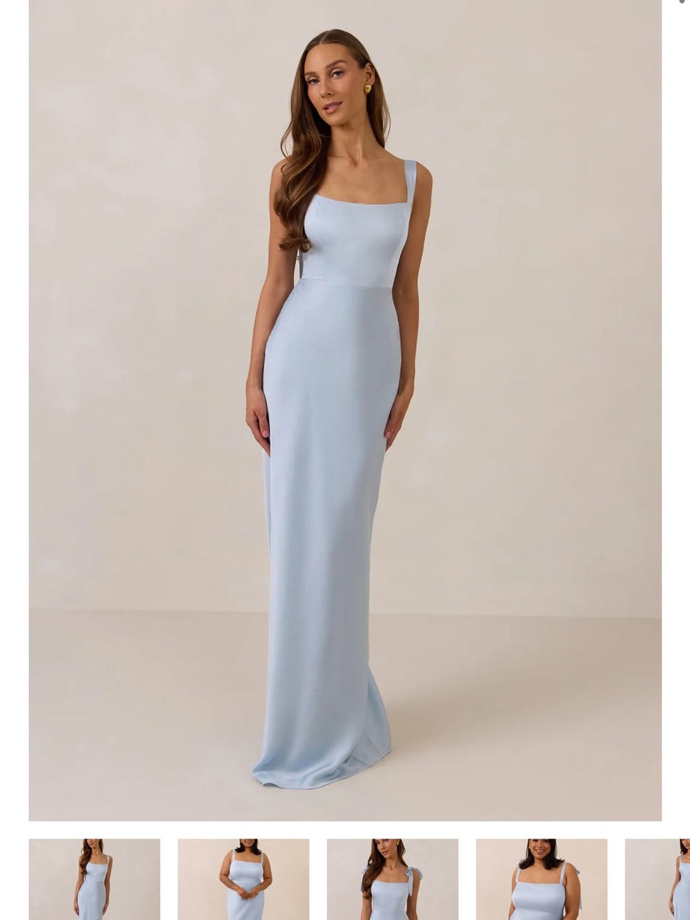 Park & Fifth Albright Dress in powder Blue, Square-Neck Maxi